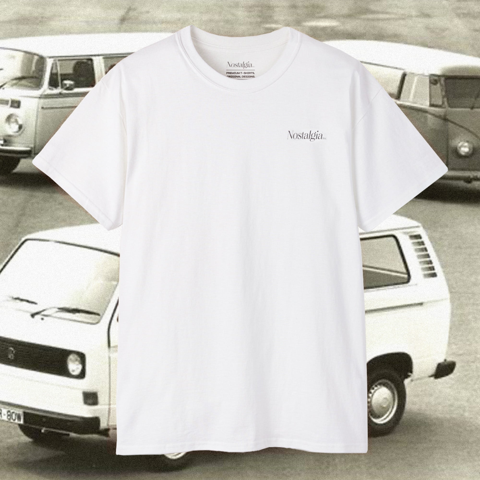 “VW Kombi Van t-shirt featuring side profiles of iconic models from the 1950s to modern day, including the Split Window, Bay Window, T3, T4, and California editions. Perfect for vintage Volkswagen bus enthusiasts, classic van collectors, and Kombi culture lovers. Available globally and shipped within 10 days