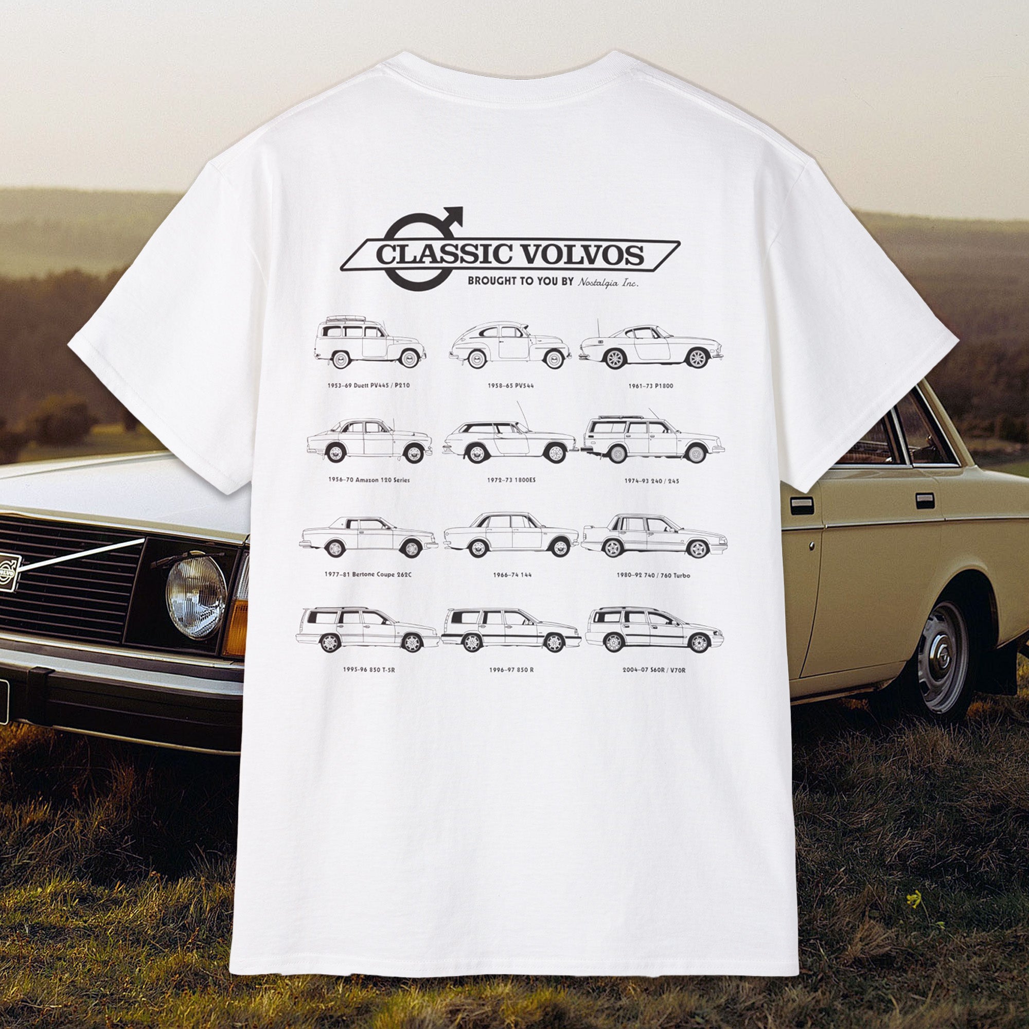 classic volvo t shirt, vintage volvo shirt, volvo car timeline tee, volvo 240 740 850 tshirt, retro volvo merchandise, volvo enthusiast apparel, volvo wagon graphic tee, p1800 volvo shirt, volvo amazon t shirt, nostalgic volvo car shirt, volvo collector gift, swedish car tee, old school volvo t shirt, volvo 850r fan shirt, volvo car lover gift
