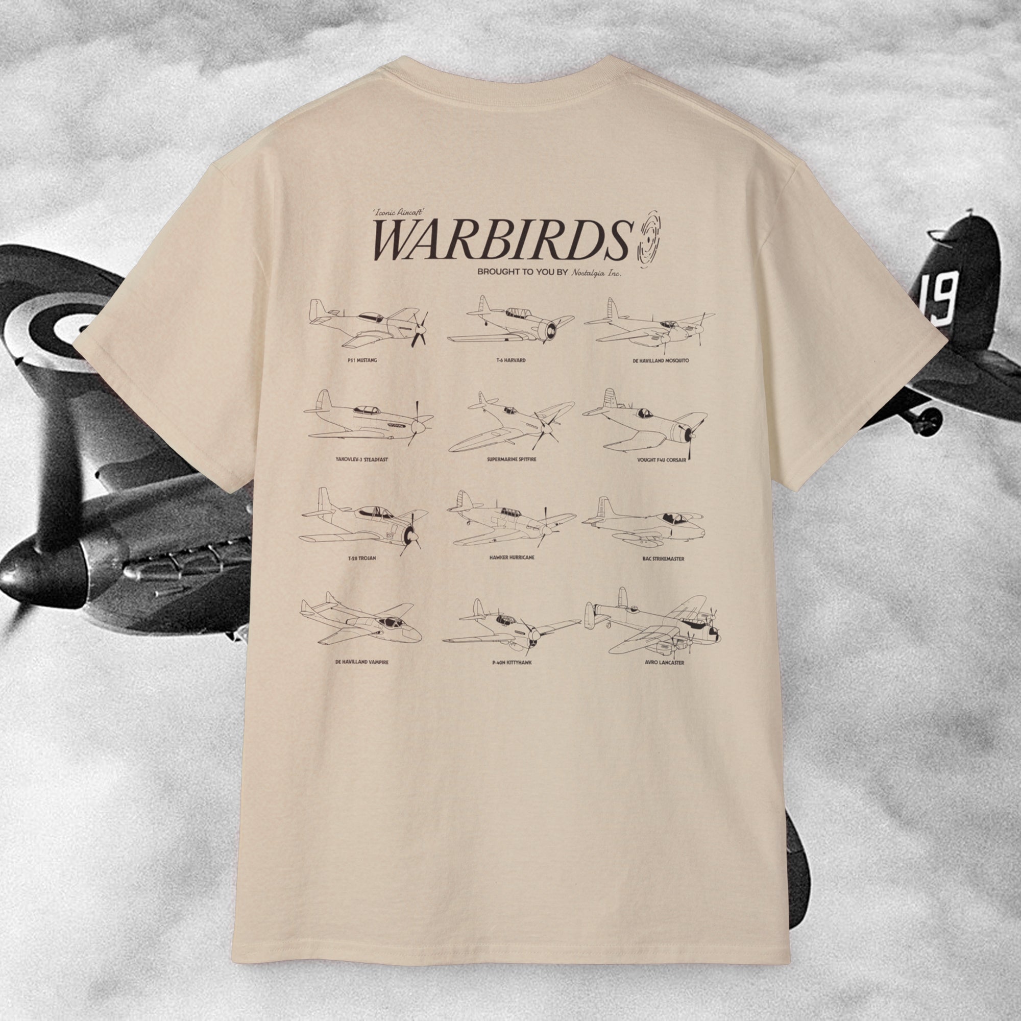 P51 Mustang T-Shirt, De Havilland Mosquito Tee, Avro Lancaster Shirt, P-40N Kittyhawk Apparel, Bac Strikemaster T-Shirt, Vought F4U Corsair Tee, Hawker Hurricane Shirt, Supermarine Spitfire Apparel, T-6 Harvard T-Shirt, De Havilland Vampire Tee, T-28 Trojan Shirt, Yakovlev-3 'Steadfast' T-Shirt, Warbirds Collection T-Shirt, Vintage Aircraft Tee, WWII Plane Apparel, Classic Warbirds Shirt, Historic Fighter Plane T-Shirt, Military Aviation Tee, Fighter Jet Graphic Shirt, Warbird Enthusiast Apparel
