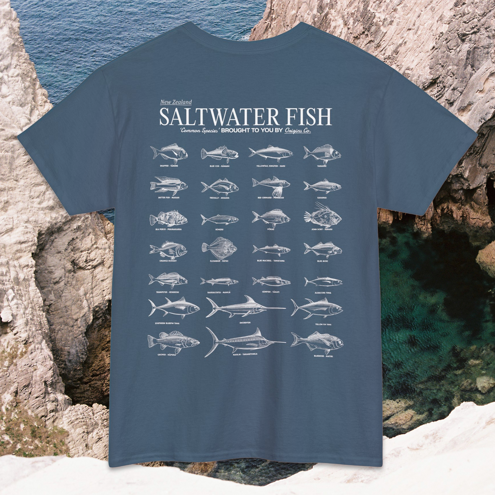 New Zealand saltwater fish t-shirt, NZ marine life apparel, Saltwater fish graphic tee, Ocean fish shirt New Zealand, Marine species t-shirt NZ, New Zealand fishing shirt, Saltwater fish lover tee, Kiwis and marine life clothing, Fish species t-shirt NZ, New Zealand sea life apparel, Ocean-themed t-shirt NZ, Saltwater fish conservation shirt, Unique NZ fish t-shirt, Marine wildlife graphic tee, Coastal living apparel NZ, origins t-shirt. 